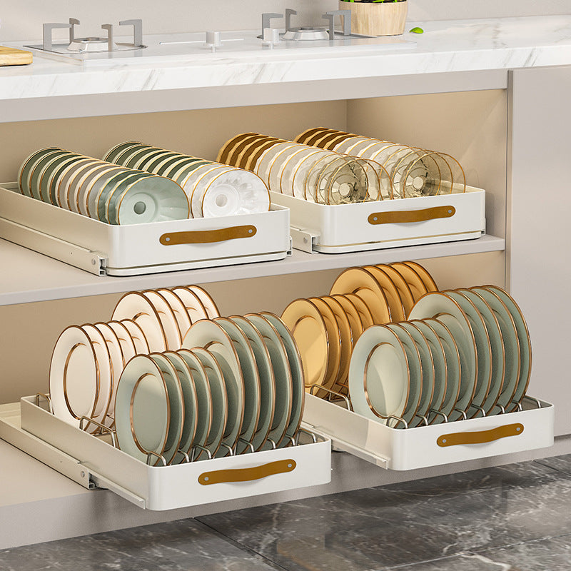 Pull-Out Kitchen Drawer Organizer with Smooth Glides