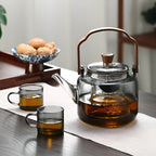 Glass Teapot with Wood Handle and Infuser