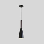 Modern Pendant Light Set with Wood Accents 1 Black