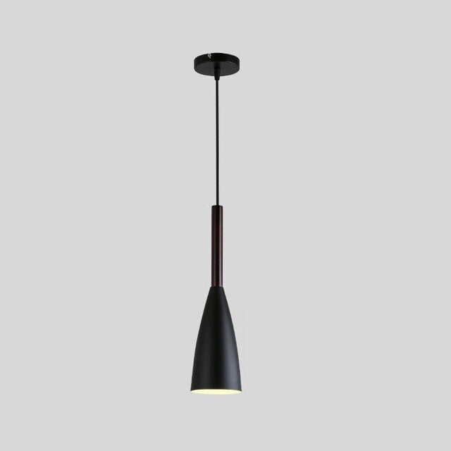 Modern Pendant Light Set with Wood Accents 1 Black