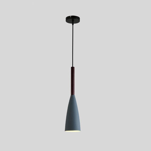 Modern Pendant Light Set with Wood Accents 1 Gray
