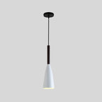 Modern Pendant Light Set with Wood Accents 1 White