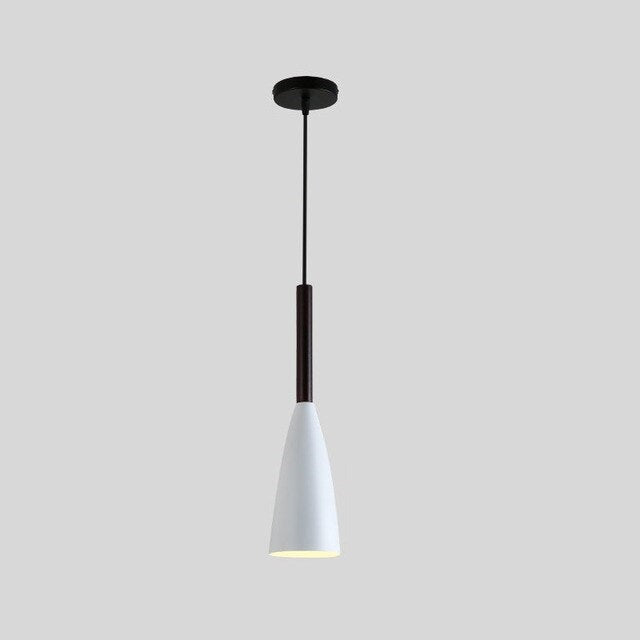 Modern Pendant Light Set with Wood Accents 1 White