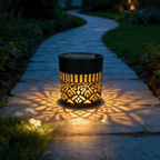 Solar Mandala Garden Light with Projection Patterns