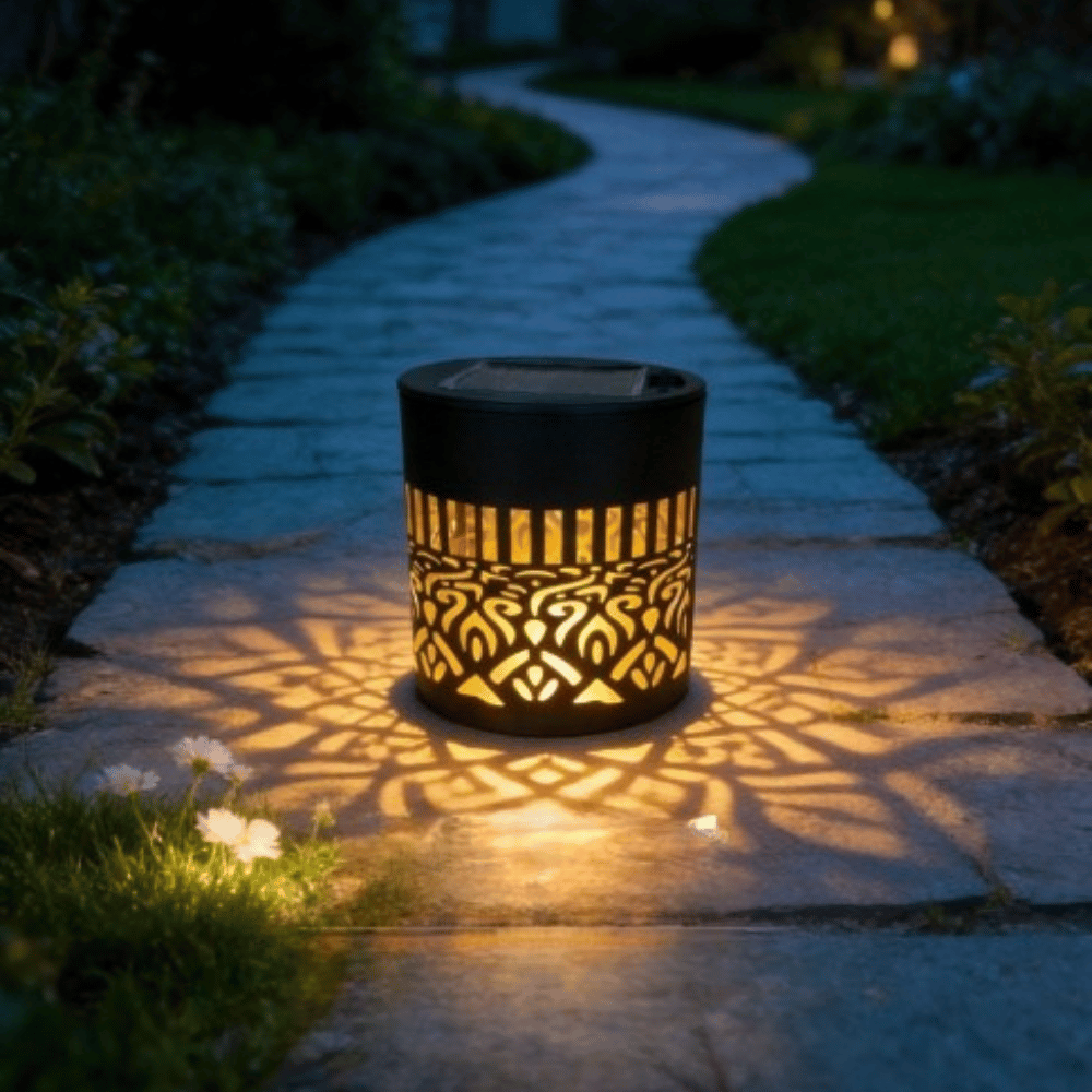 Solar Mandala Garden Light with Projection Patterns