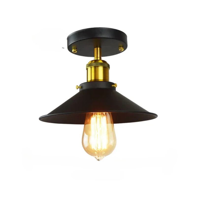 Industrial Ceiling Light with Edison Bulb 8.7 in