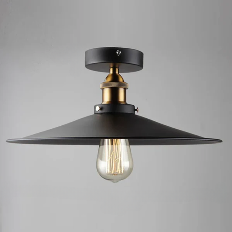 Industrial Ceiling Light with Edison Bulb 11.8 in