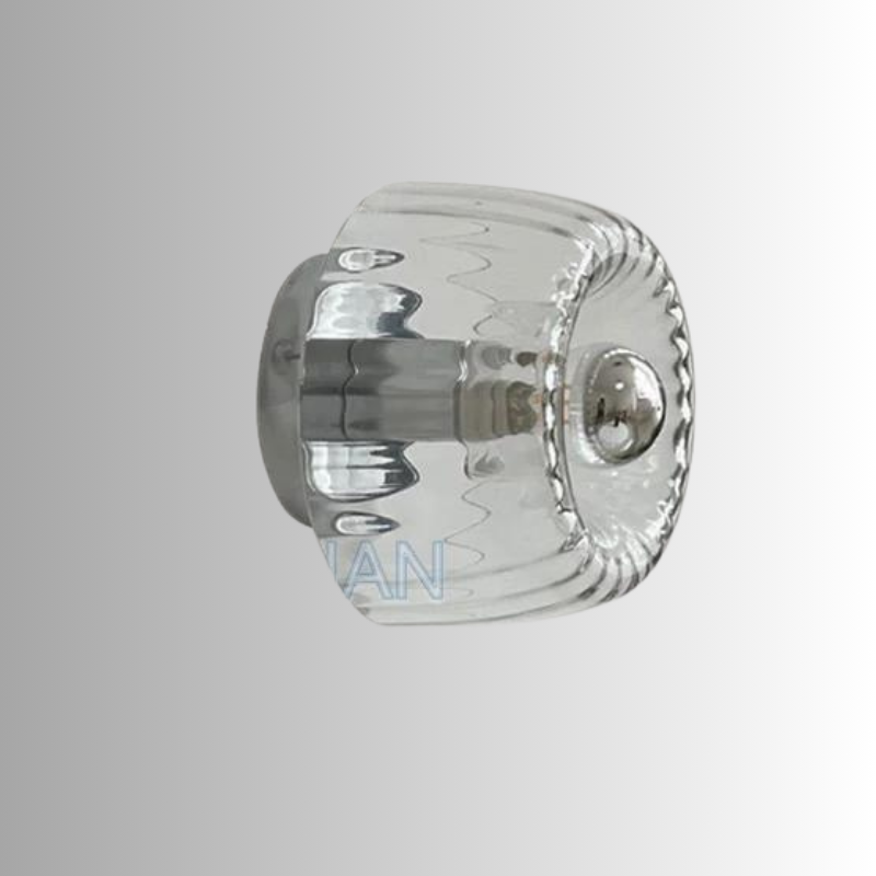 Scandinavian Glass Wall Light with Radial Pattern