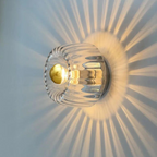 Scandinavian Glass Wall Light with Radial Pattern