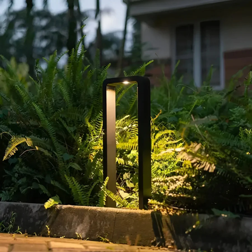 Modern Aluminum LED Garden Path Light - 24 in Black Bollard