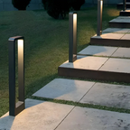 Modern Aluminum LED Garden Path Light - 24 in Black Bollard