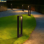 Modern Aluminum LED Garden Path Light - 24 in Black Bollard