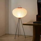 Paper Lantern Floor Lamp with Tripod Base