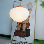 Paper Lantern Floor Lamp with Tripod Base
