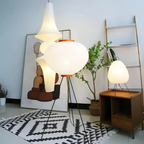 Paper Lantern Floor Lamp with Tripod Base