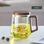 Glass Tea Mug with Infuser and Lid White 17.8 fl oz