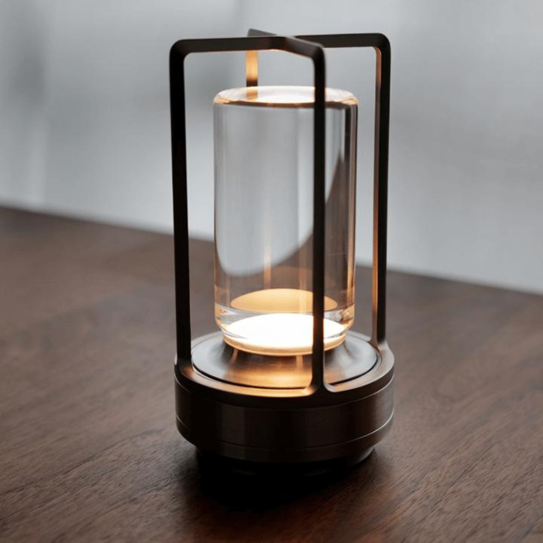 Modern Crystal Lantern with Touch Control Black