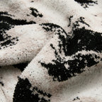 Fuzzy Knit Throw Blanket - Black & White Abstract Pattern