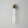 Vertical Glass Wall Sconce with Brass Mount