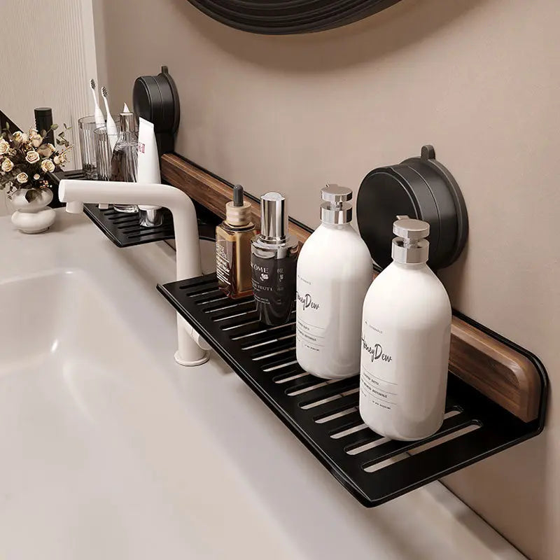 Sink Shelf Made of Walnut Wood – Organization Without Drilling