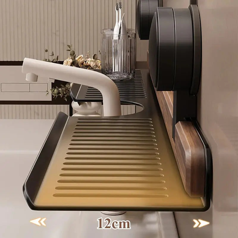 Sink Shelf Made of Walnut Wood – Organization Without Drilling