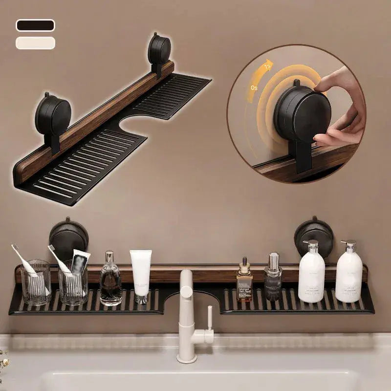 Sink Shelf Made of Walnut Wood – Organization Without Drilling