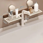 Sink Shelf Made of Walnut Wood – Organization Without Drilling White
