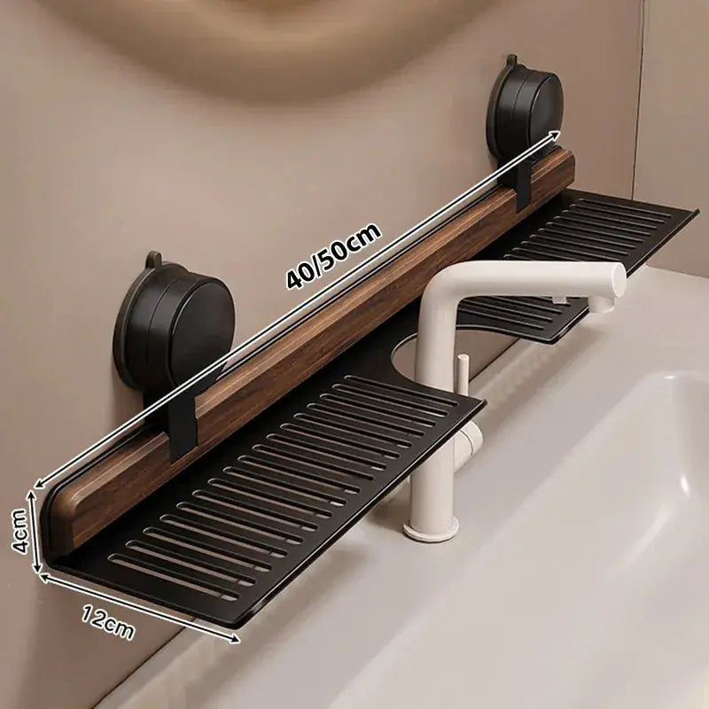Sink Shelf Made of Walnut Wood – Organization Without Drilling