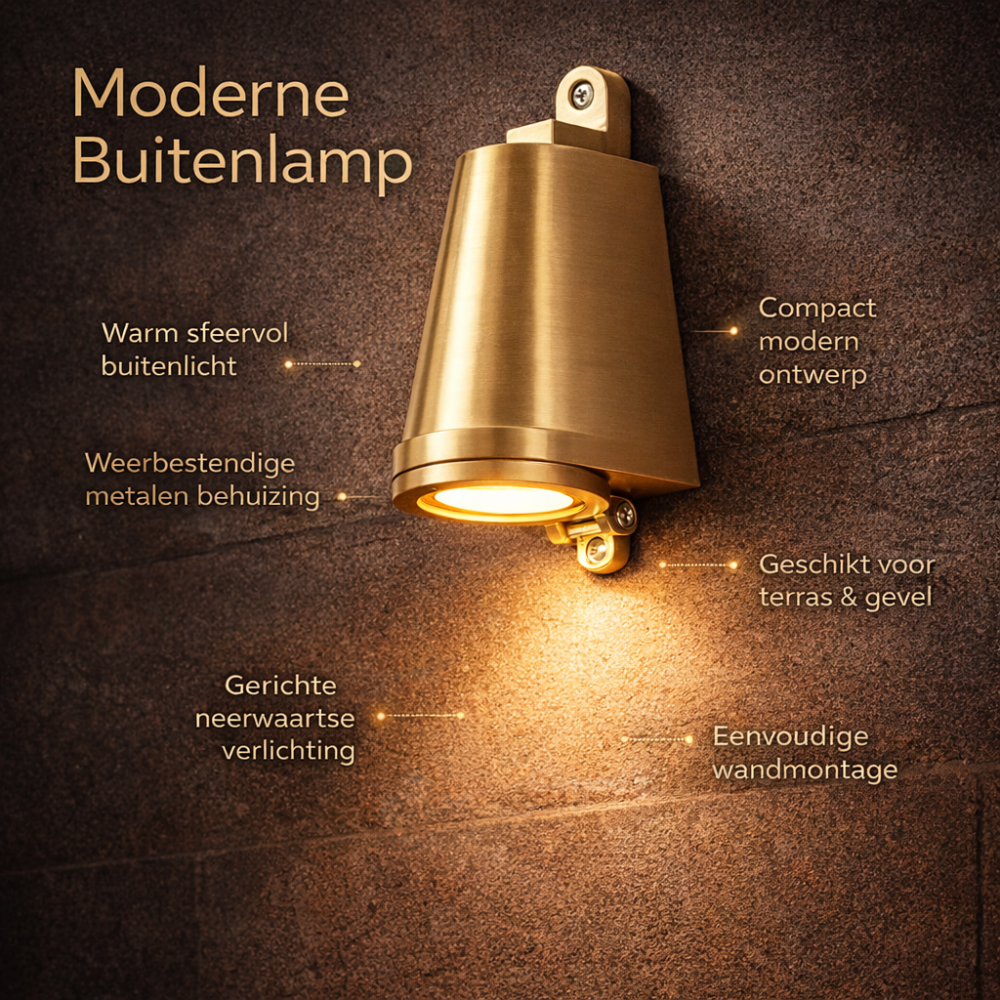 Modern Outdoor Wall Light with Warm LED