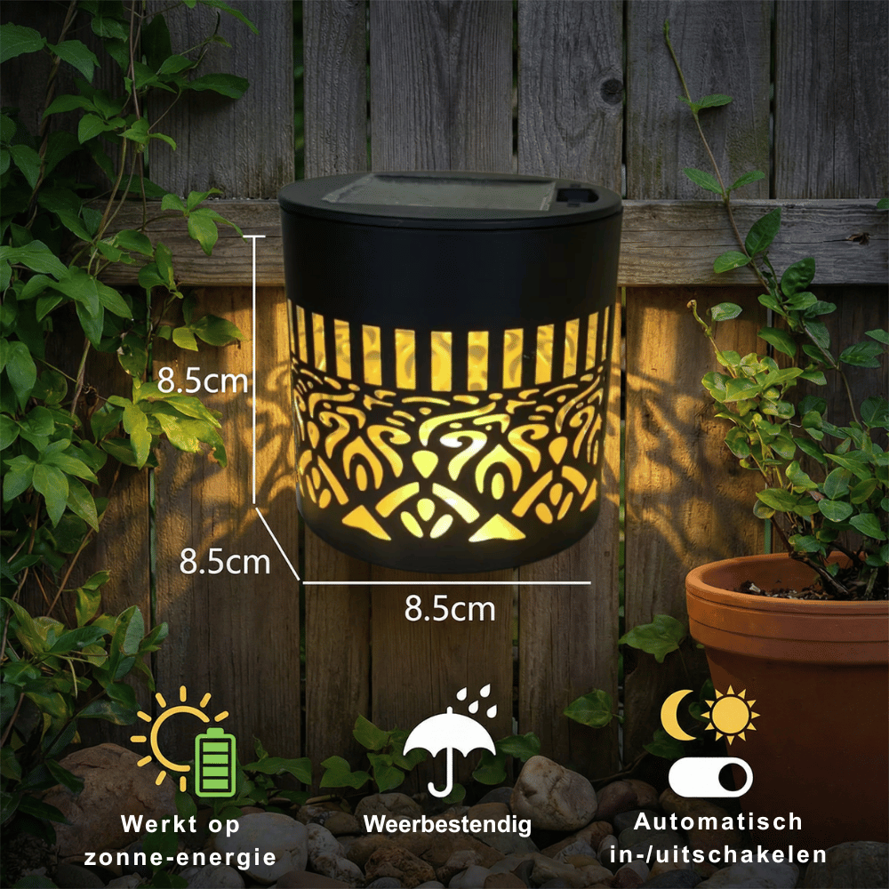 Solar Mandala Garden Light with Projection Patterns