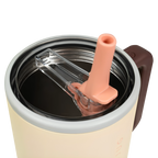 Insulated Travel Mug with Handle and Flip Straw - 40 oz