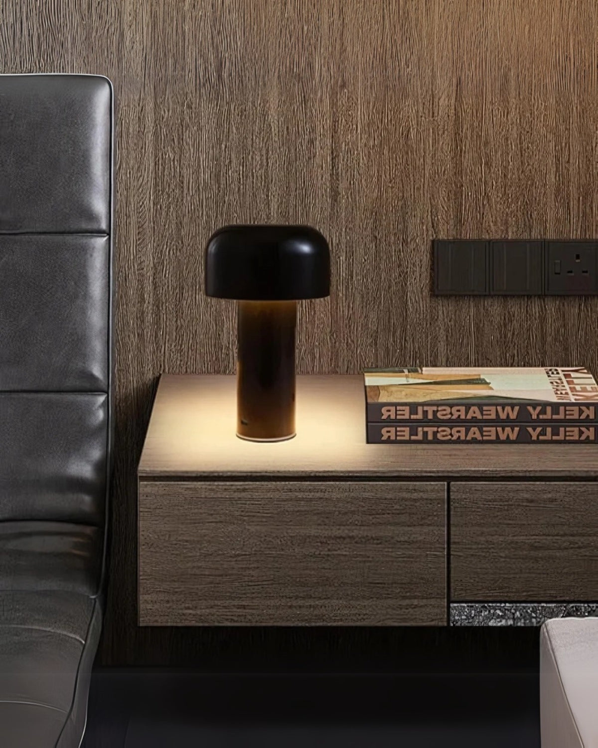 Modern Mushroom Table Lamp with Bell-Shaped Shade