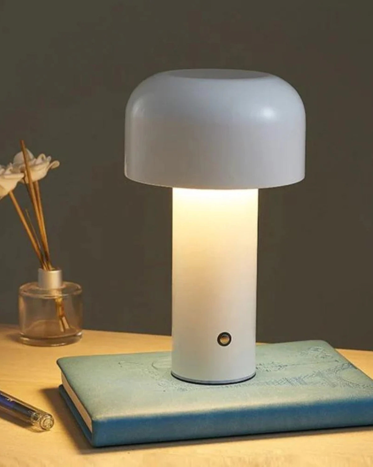 Modern Mushroom Table Lamp with Bell-Shaped Shade