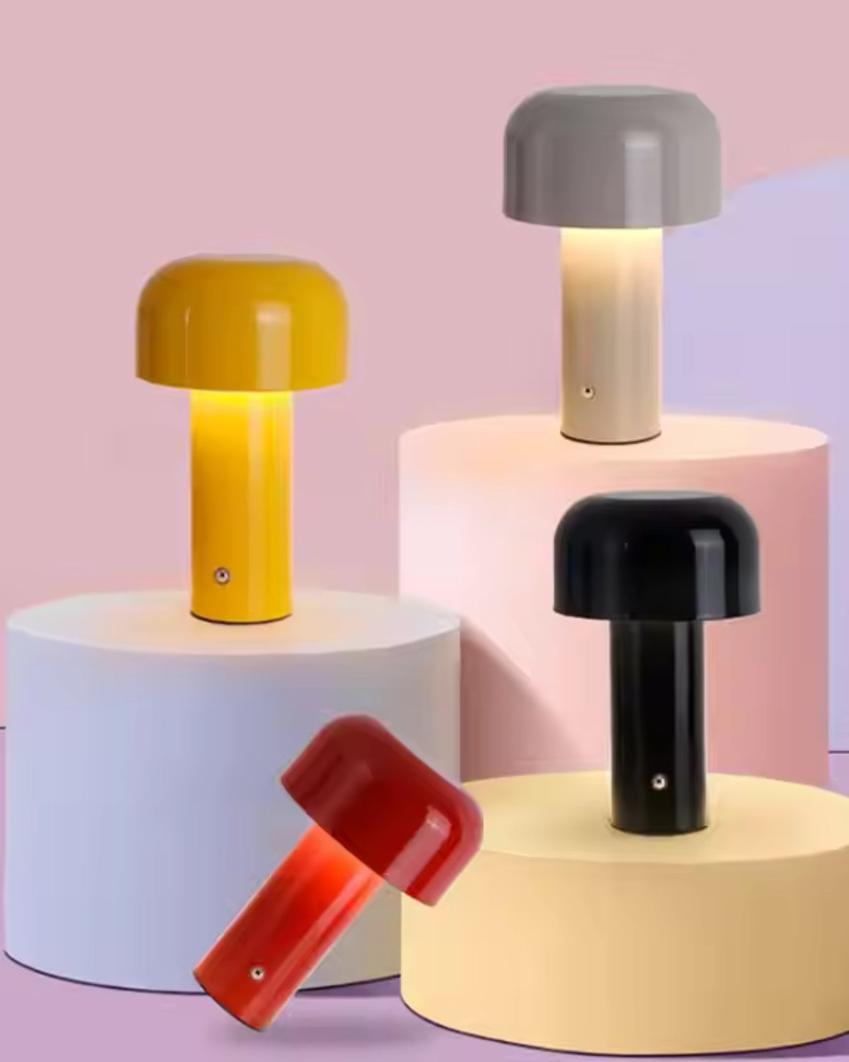 Modern Mushroom Table Lamp with Bell-Shaped Shade