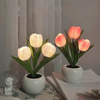 Tulip LED Table Lamp in Ceramic Pot – Warm Decorative Light