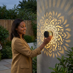 Solar Mandala Garden Light with Projection Patterns