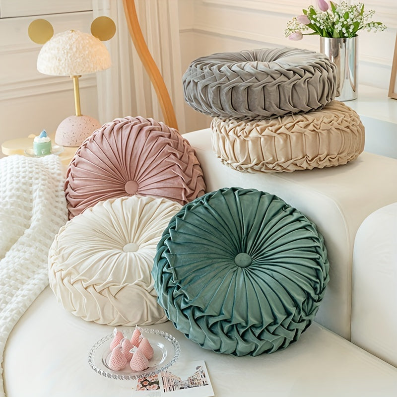 Round Velvet Floor Pillow – Soft Decorative Cushion