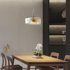 Glass Pendant Light with Warm LED Clear Dimmable