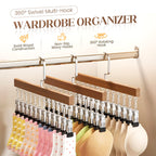Rotating Multi-Hook Closet Organizer with 360° Swivel