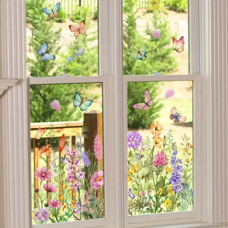 Floral Window Decals – Colorful Flower Stickers