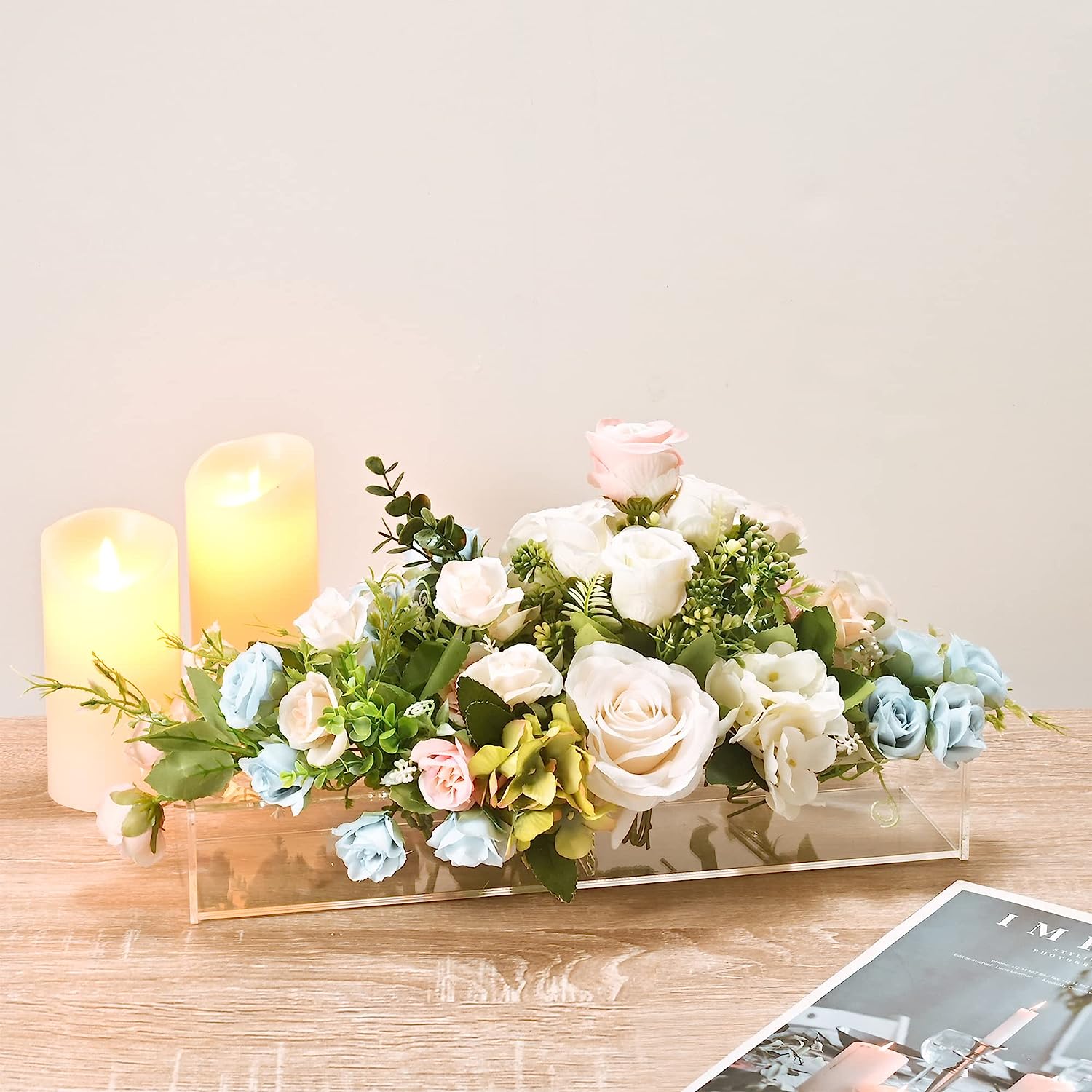 Clear Acrylic Flower Vase with Individual Stem Holes