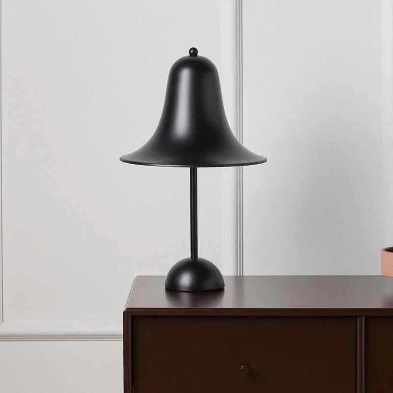 Rechargeable LED Bell Table Lamp with Touch Dimmer Black