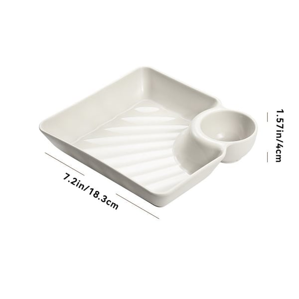 Dip Plate with Integrated Sauce Compartment – No More Mess