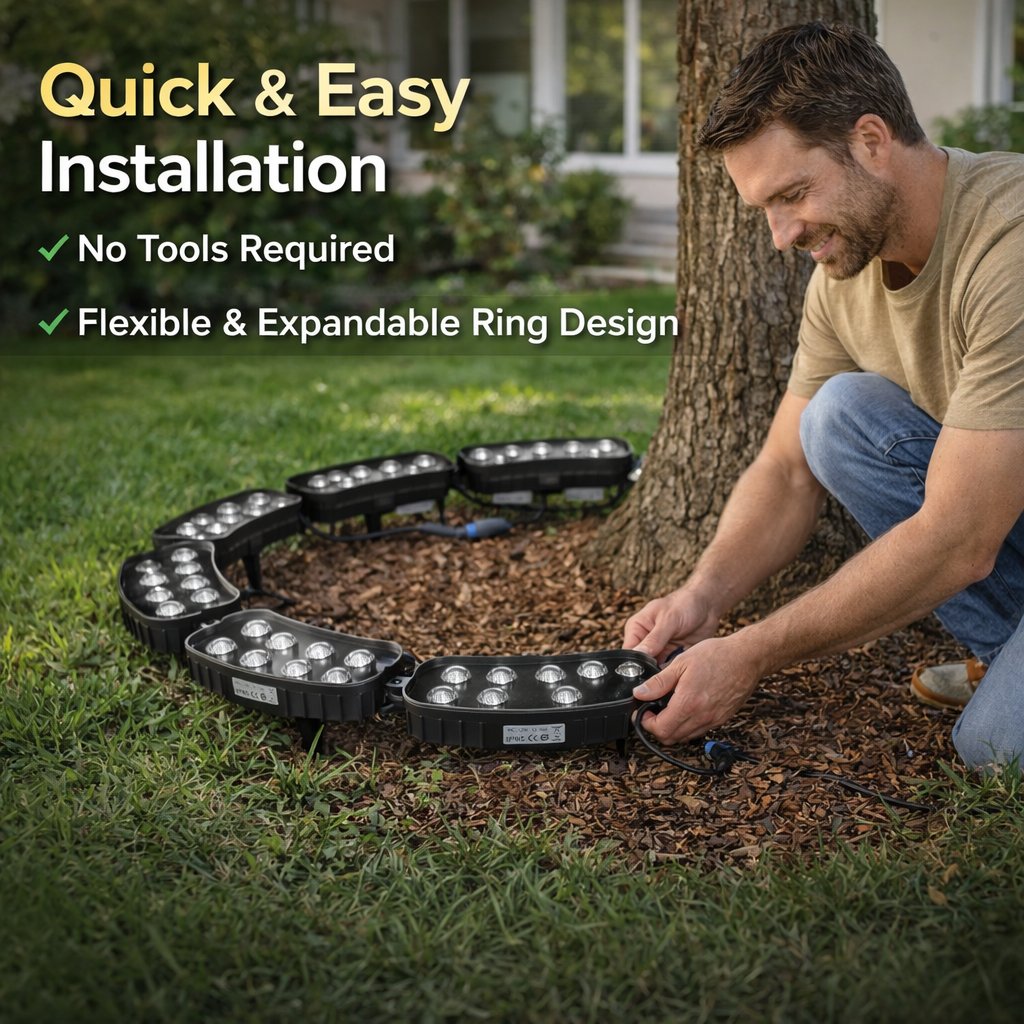 LED Tree Ring Light with 32 Warm LEDs