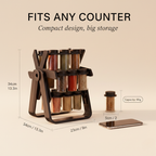Rotating Spice Rack with 18 Glass Jars – 360° Access, Compact Design