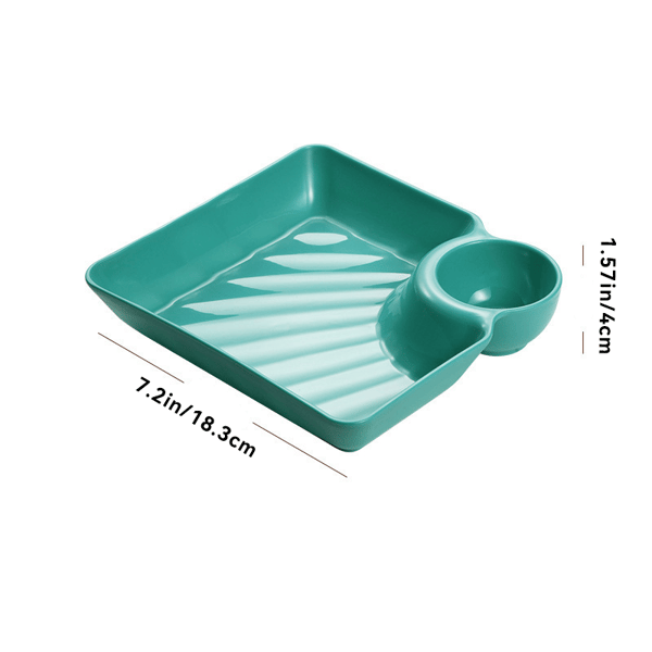 Dip Plate with Integrated Sauce Compartment – No More Mess