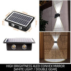 Solar Wall Light with Motion Sensor – Automatic Outdoor Lighting Cool light 4 LED