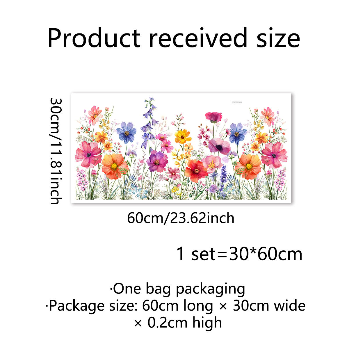 Window Sticker with Flower and Butterfly Motifs