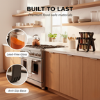Rotating Spice Rack with 18 Glass Jars – 360° Access, Compact Design