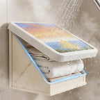 Wall-Mounted Storage Box with Sunset Artwork